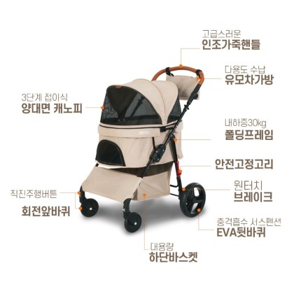 벤트라 디럭스 강아지 유모차 컨티넨탈