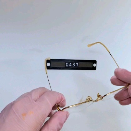 골드 여성용 반무테 7106 안경테 52mm 일본 빈티지 데드스톡 수입 패션 아이웨어 클래식 레트로 복고 아메카지