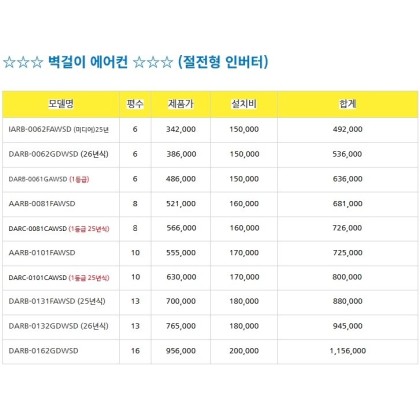 미개봉 캐리어 에어컨 냉난방기 6평~40평 기본설치포함